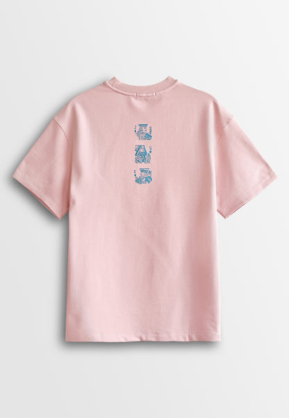 Men Oversized T-Shirt Short Sleeve - Pink - 510377