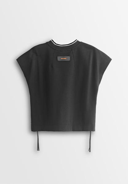 Women Sleeveless Crop Fashion Tee - Black - 510148