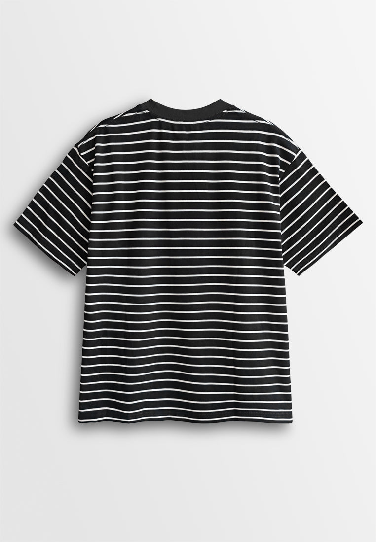 Men Oversized T-Shirt Short Sleeve - Black - 610349
