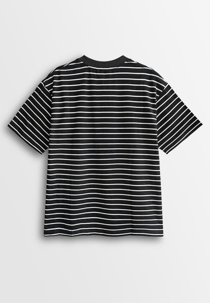 Men Oversized T-Shirt Short Sleeve - Black - 610349