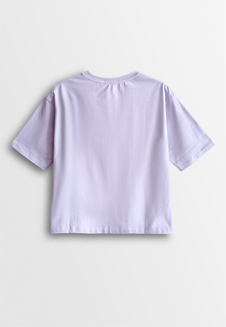 Women Short-Sleeve Fashion Tee - Purple - 510173