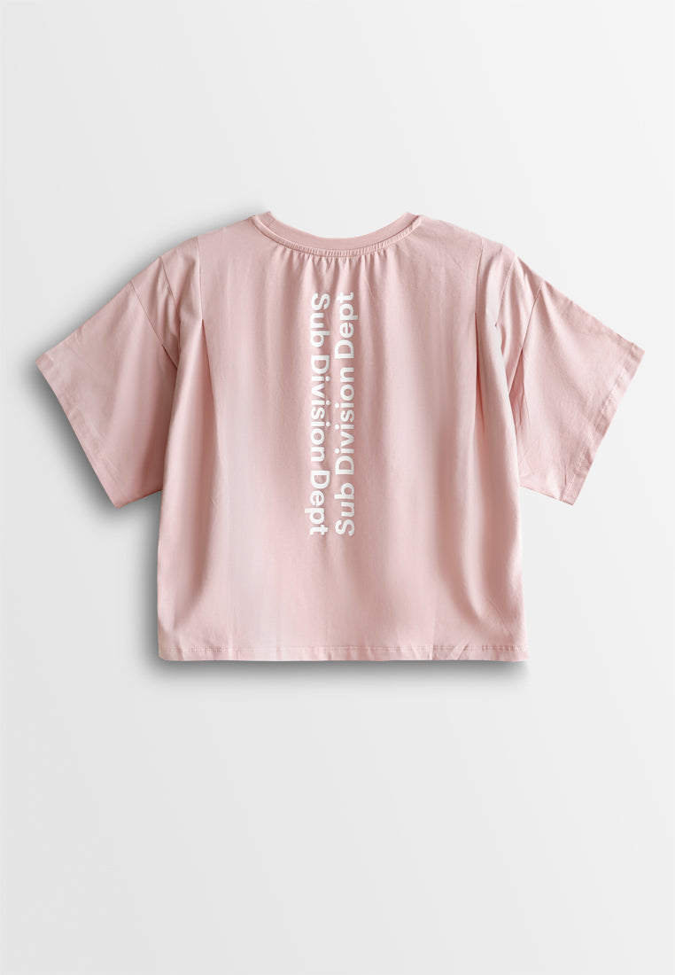 Women Short-Sleeve Fashion Tee - Pink - 510059
