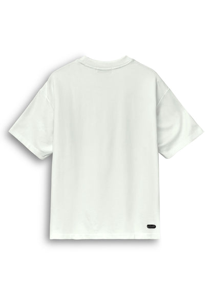 Men Oversized T-Shirt Short Sleeve - White - 410241