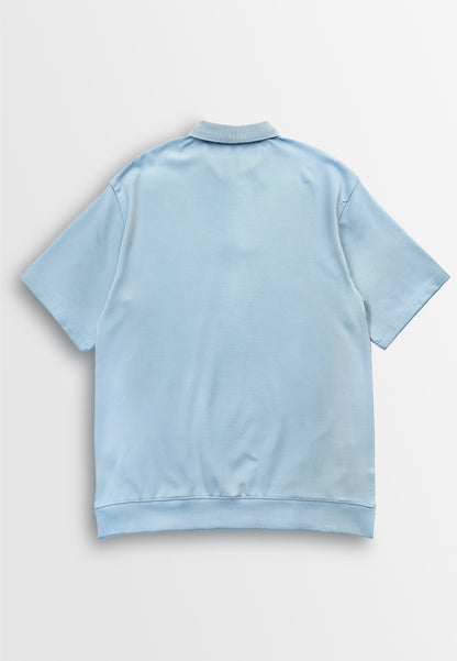 [VALUE BUY] Men Short-Sleeve Oversized Polo Tee - Light Blue - 510047