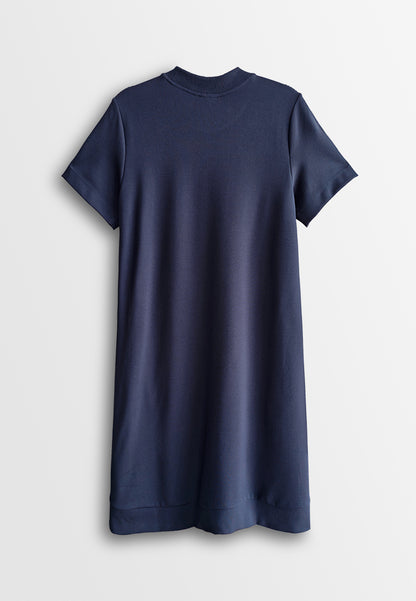 Women T-Shirt Midi Dress - Navy - 510274