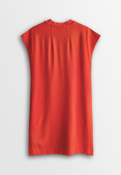 Women Sleeveless Midi Dress - Orange - 610005