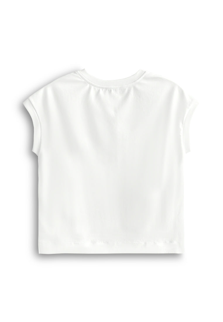 Women Sleeveless Fashion Tee - White - 610450