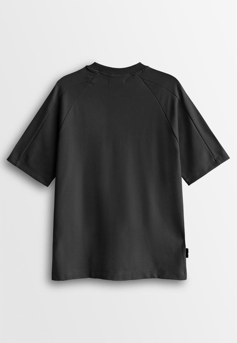 Men Oversized T-Shirt Short Sleeve - Black - 510312