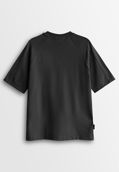 Men Oversized T-Shirt Short Sleeve - Black - 510312