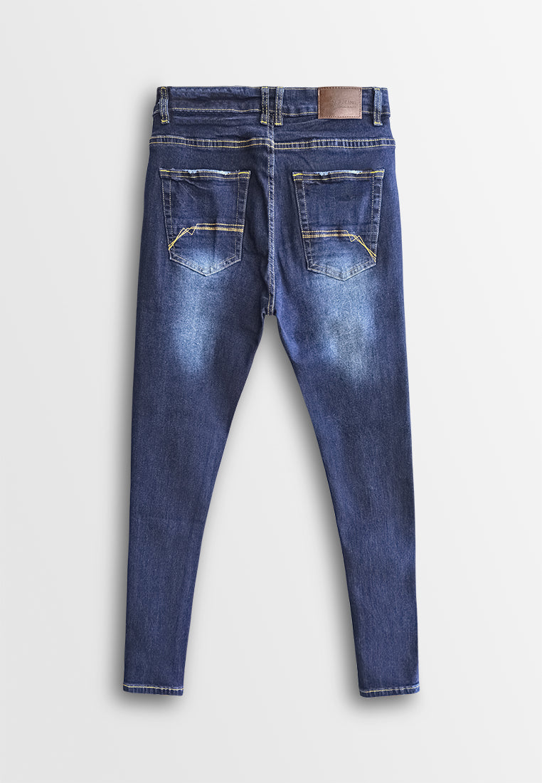 Men Skinny Fit Long Jeans - Dark Blue - 610335