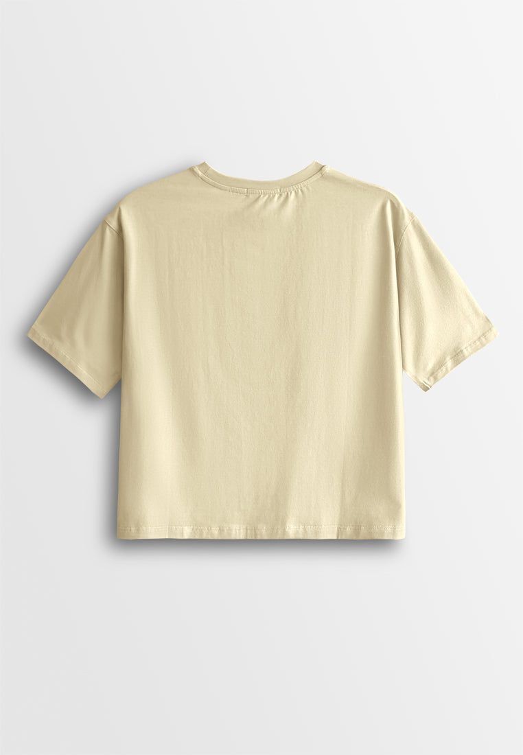 Women Short-Sleeve Fashion Tee - Khaki - 610225