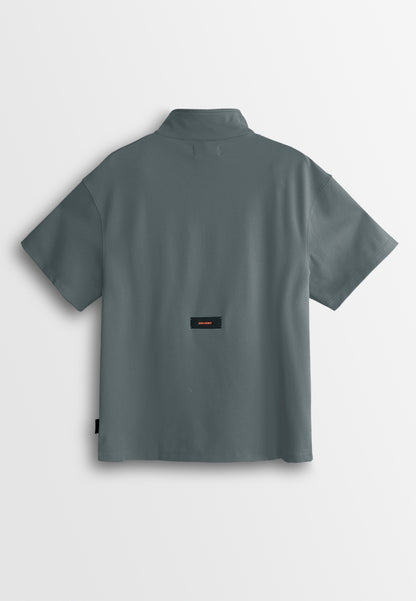 Men Oversized Short-Sleeve Sweatshirt - Dark Grey - 510234