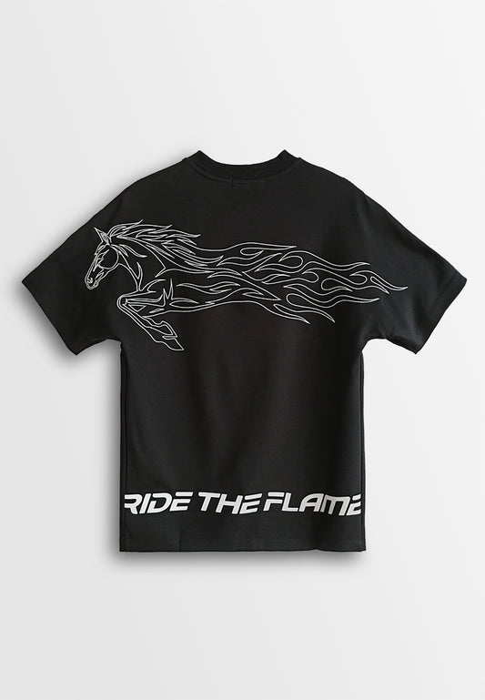 Men Oversized T-Shirt Short Sleeve - Black - 510361