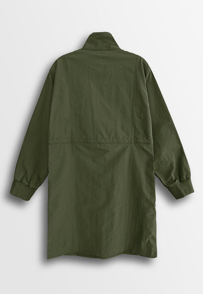 Women Long-Sleeve Midi Dress - Army Green - 510046