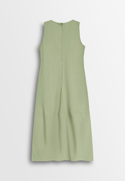 Women Sleeveless Long Dress - Khaki - 610436