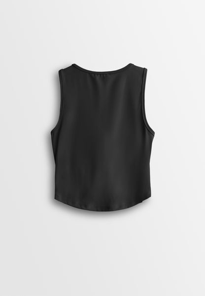 Women Sleeveless Integrated Bra Top - Black - 610370