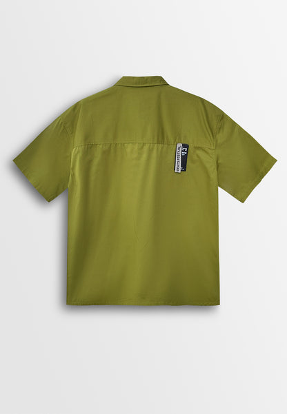 Men Oversized Short-Sleeve Shirt - Yellow - 510249