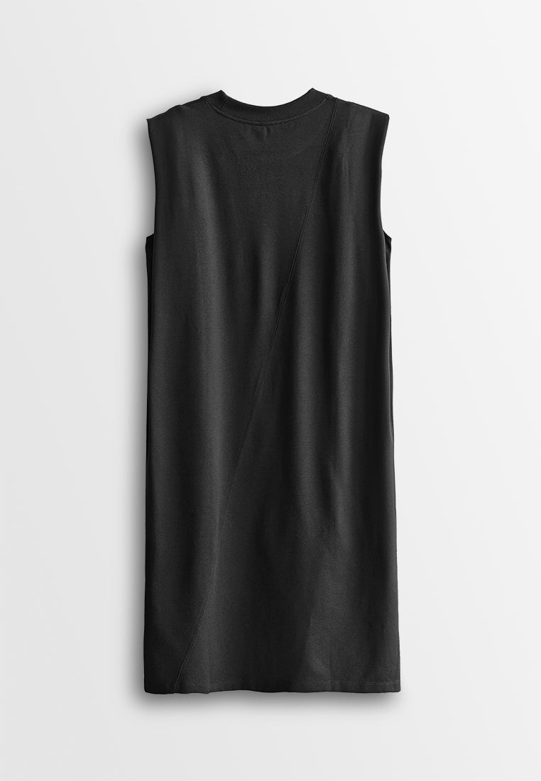 Women Sleeveless Midi Dress - Black - 510276