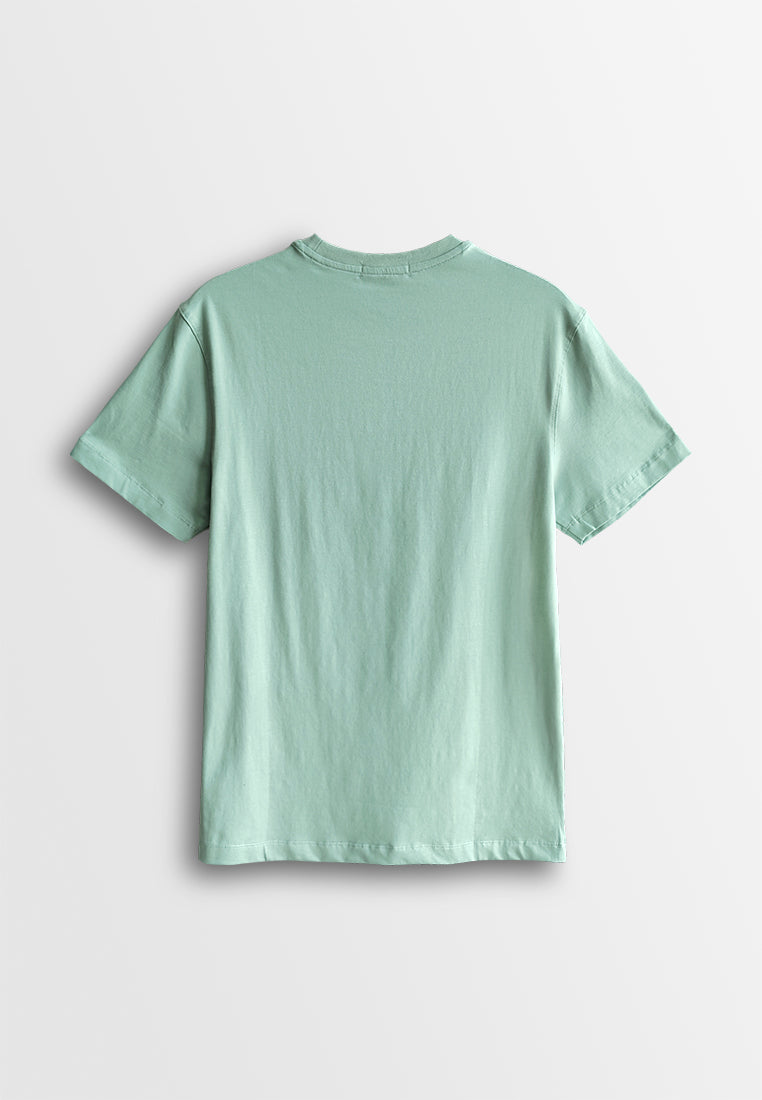 Men Short-Sleeve Plain Tee - Light Green - 510153