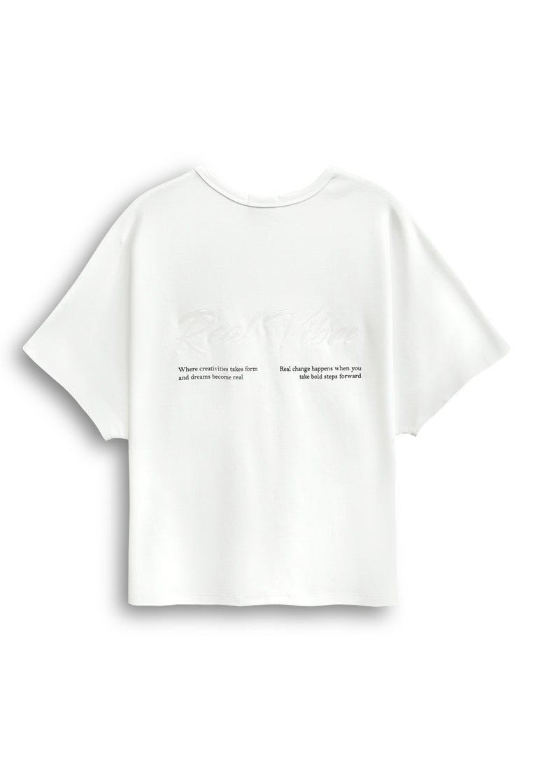 Women Short-Sleeve Fashion Tee - White - 610254