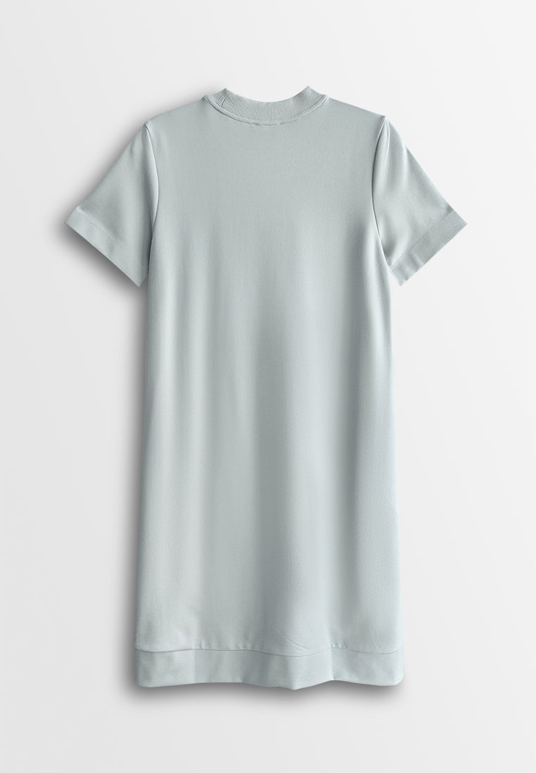 Women T-Shirt Midi Dress - Grey - 510273
