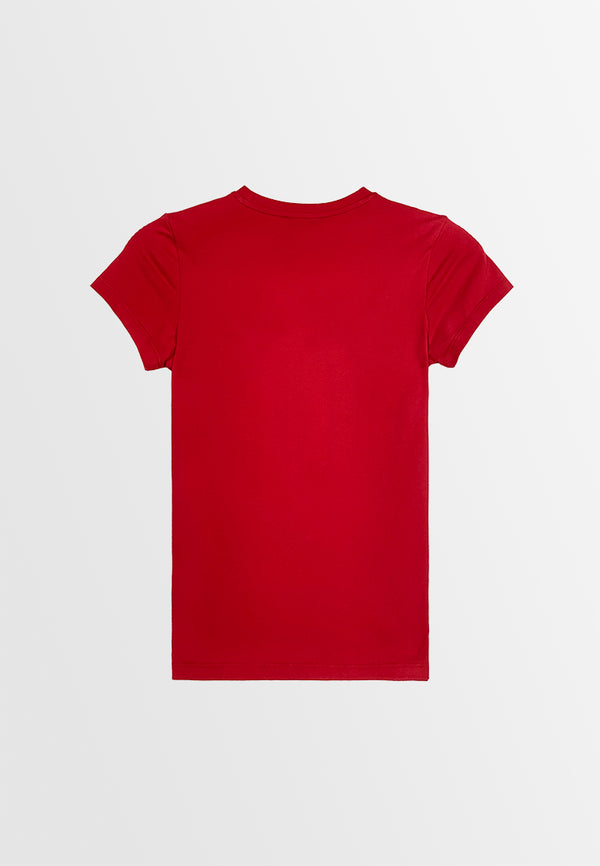 Women Short-Sleeve Graphic Tee - Red - 410034