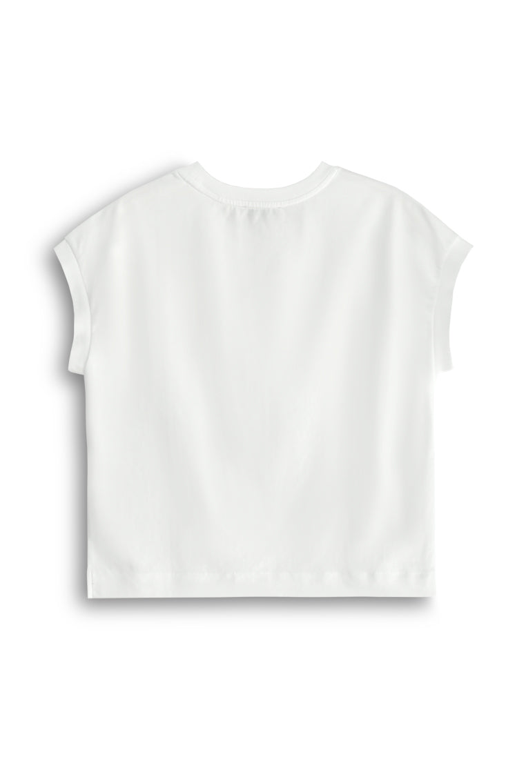 Women Sleeveless Fashion Tee - White - 610285