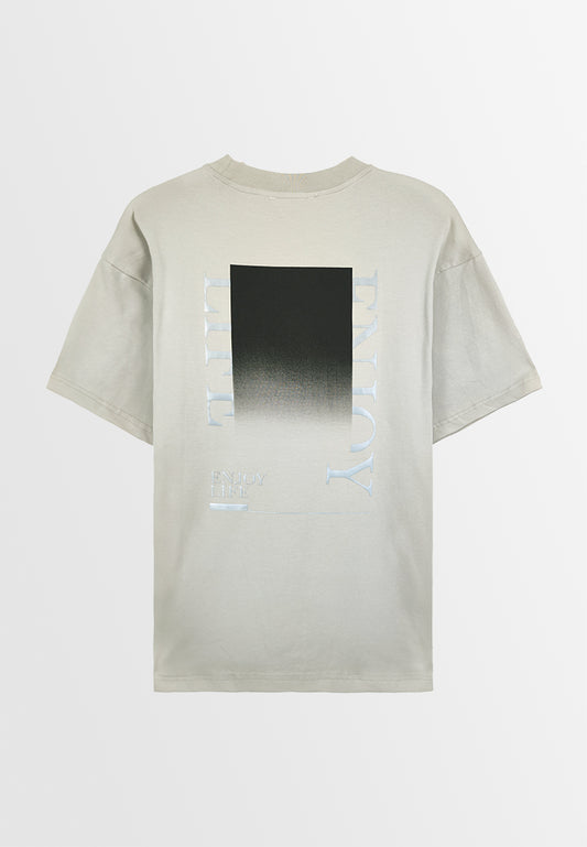 Men Oversized T-Shirt Short Sleeve - Khaki - 310031