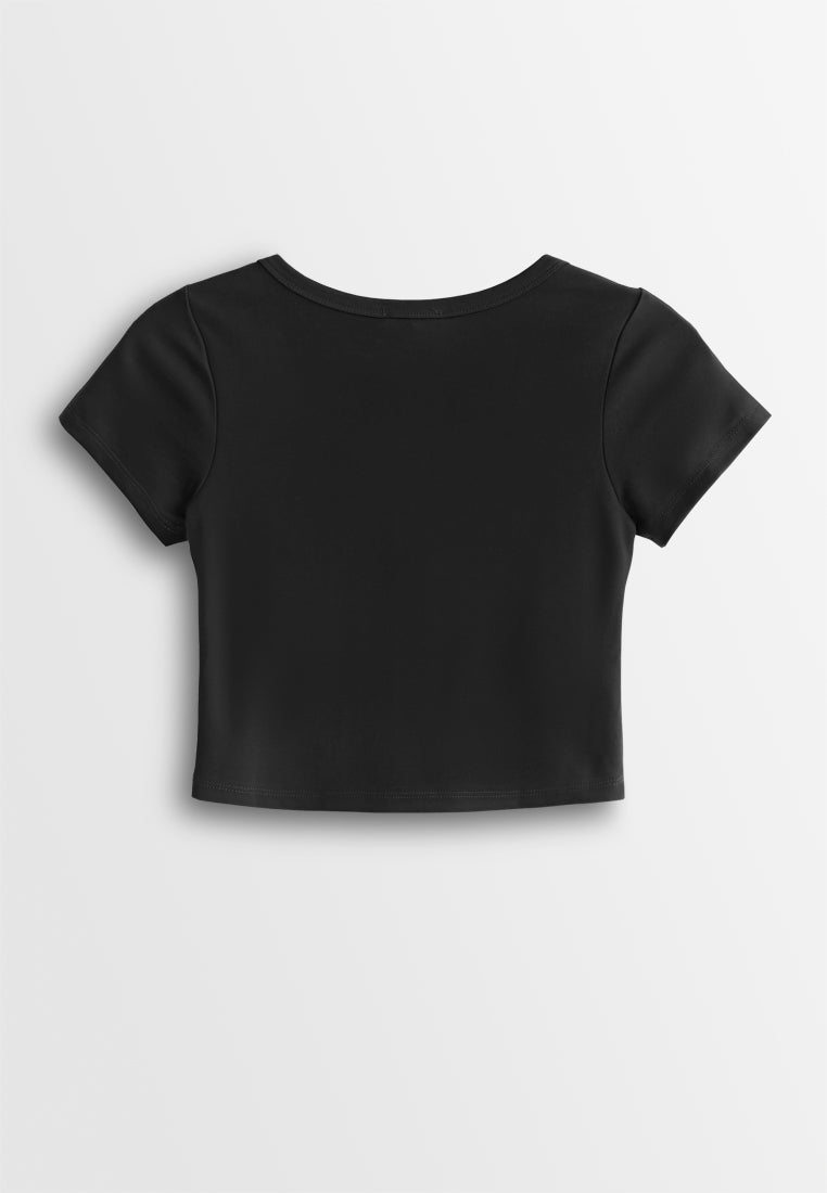Women Square Neck Integrated Bra Top - Black - 610377