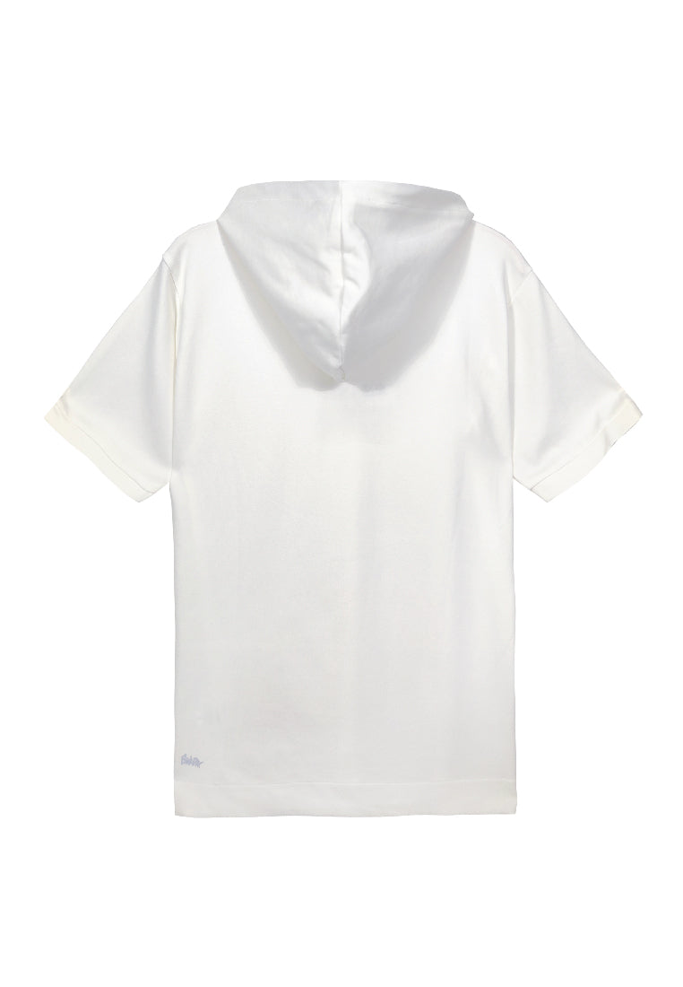 Men Short-Sleeve Sweatshirt Hoodie - White - M3M846