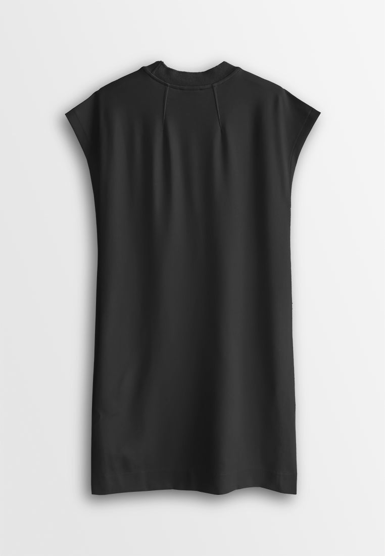 Women Sleeveless Midi Dress - Black - 610006