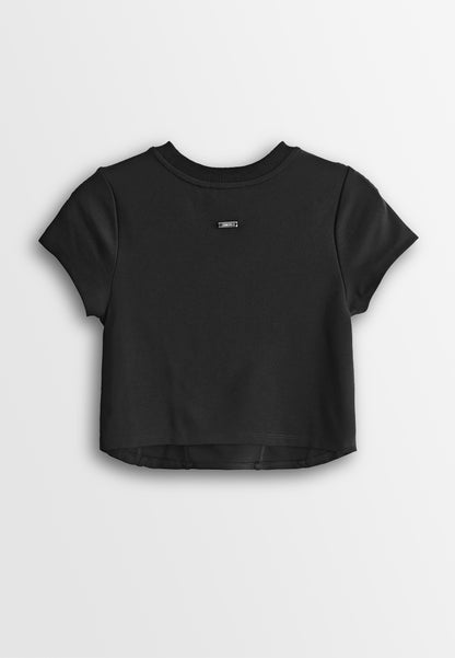 Women Cropped T-Shirt - Black - 410235