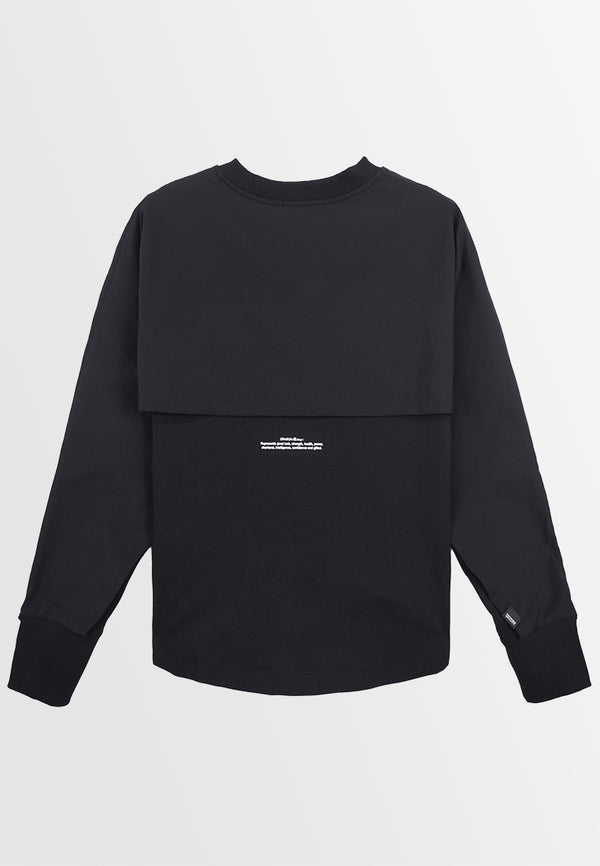 Women Oversized Long-Sleeve Sweatshirt - Black - 410073