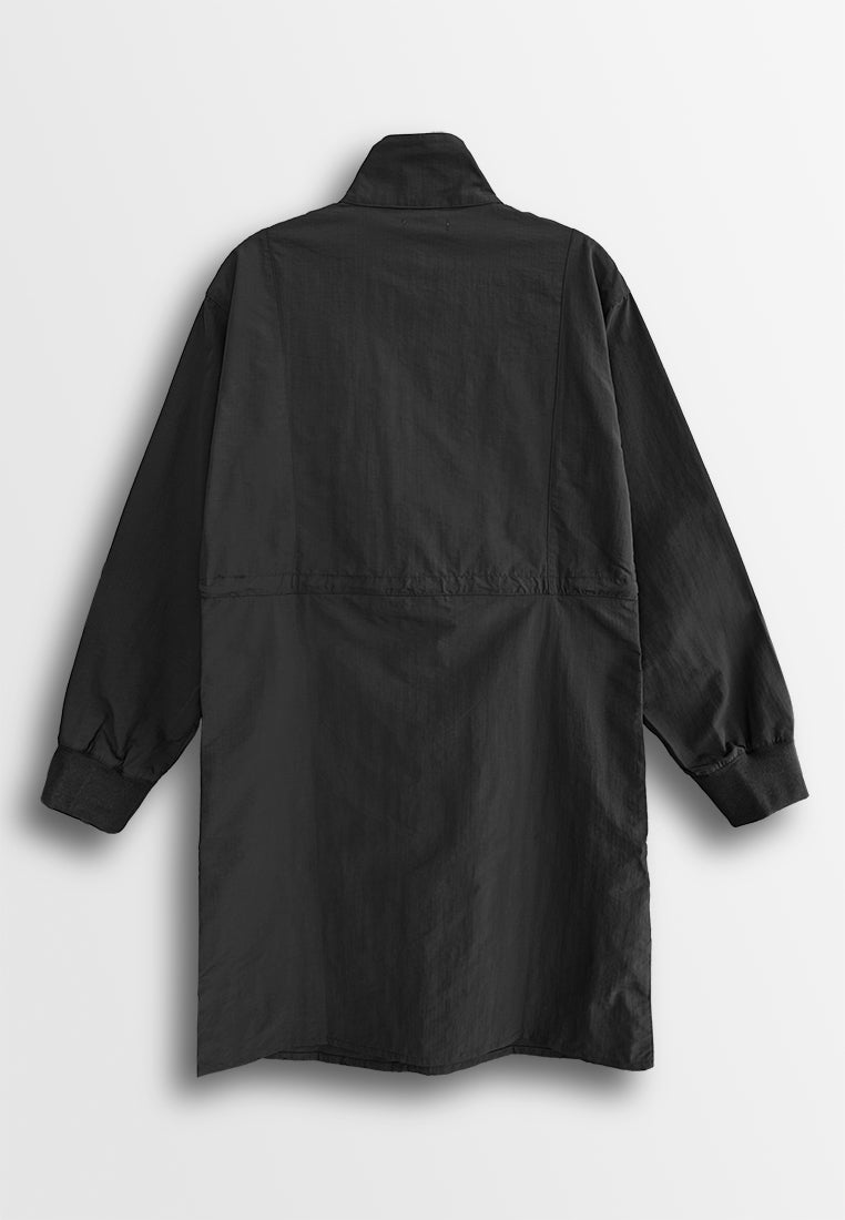 Women Long-Sleeve Midi Dress - Black - 510047