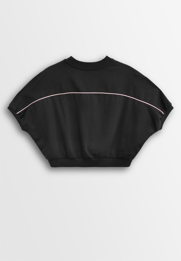 Women Short-Sleeve Fashion Tee - Black - 610262