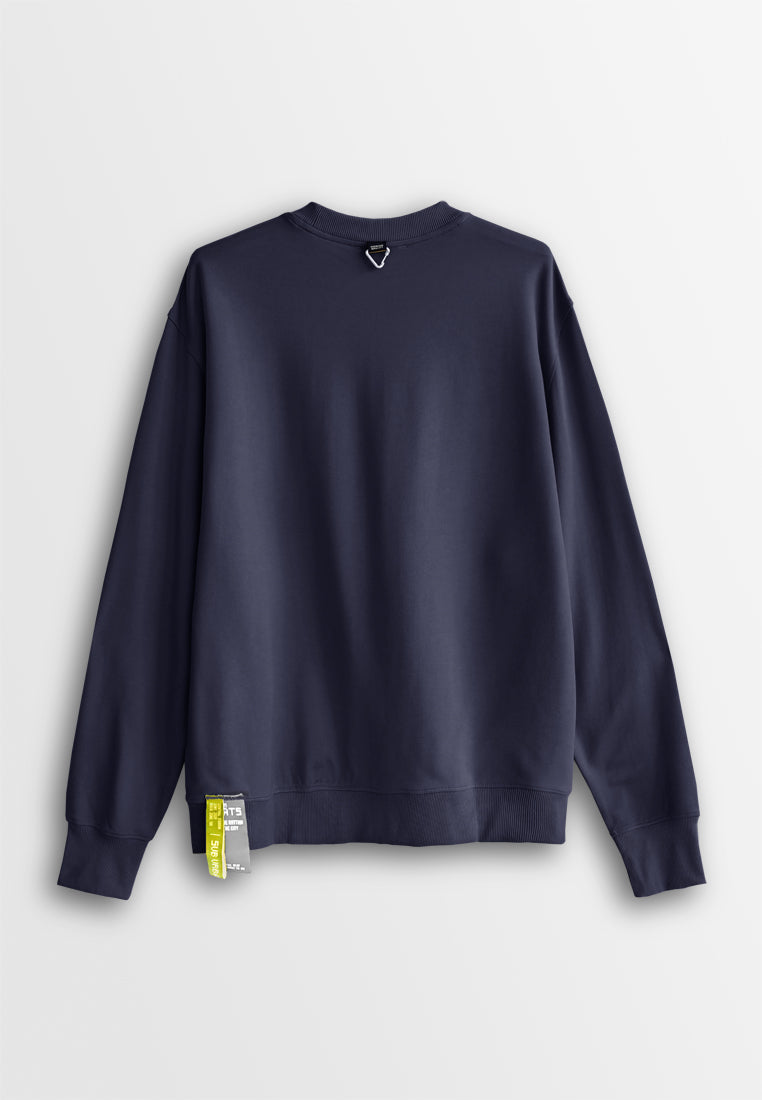 Men Oversized Long-Sleeve Sweatshirt - Navy - 510254