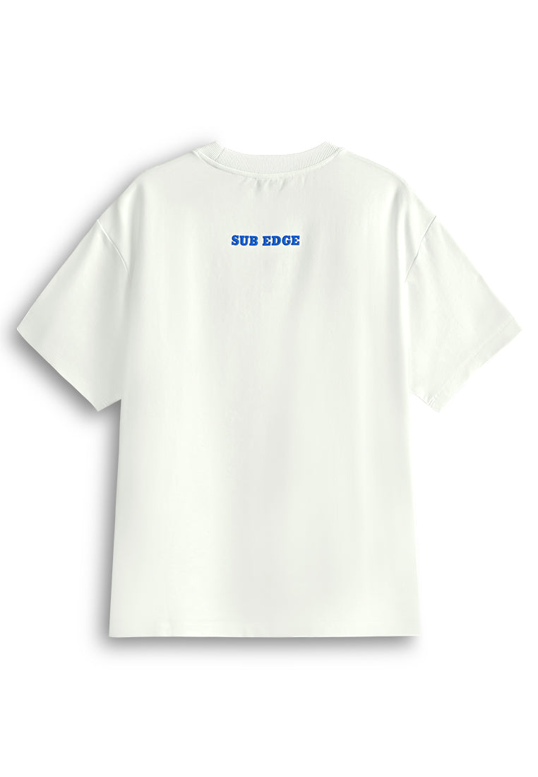 Men Oversized T-Shirt Short Sleeve - White - 610404