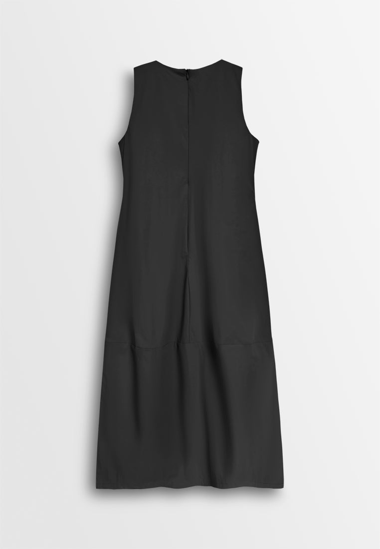 Women Sleeveless Long Dress - Black - 610388