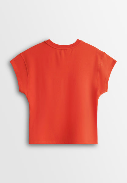 Women Sleeveless Fashion Tee - Orange - 610449