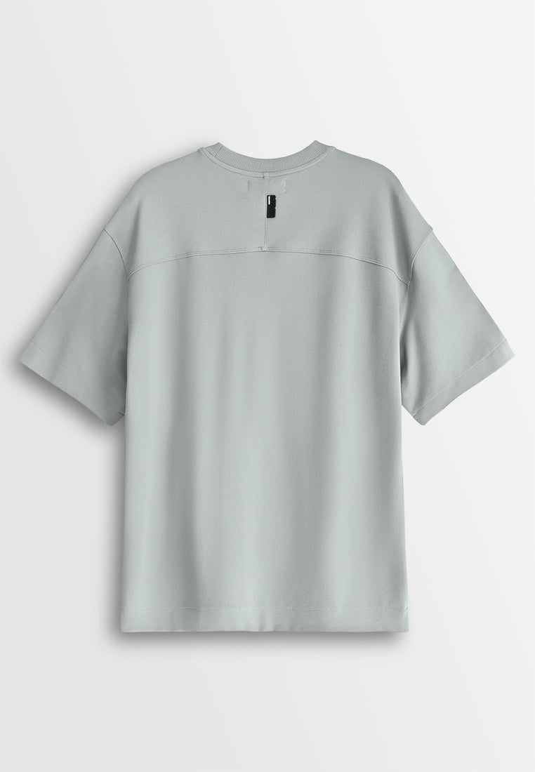 Men Oversized T-Shirt Short Sleeve - Light Grey - 610003