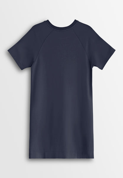 Women T-Shirt Midi Dress - Navy - 610345