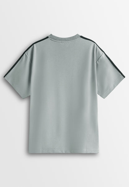 Men Oversized T-Shirt Short Sleeve - Grey - 610397