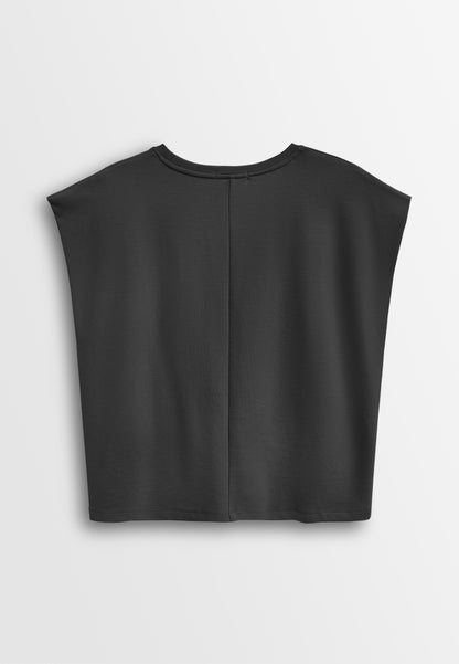 Women Sleeveless Fashion Tee - Black - 610259