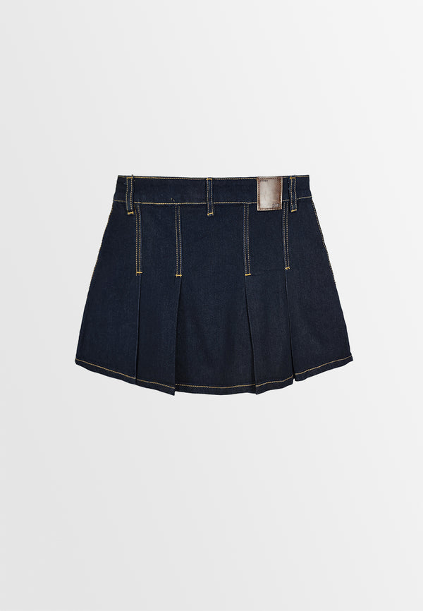 Women Short Flared Skirt - Dark Blue - 410052