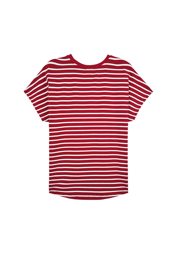 Women Short-Sleeve Basic Tee - Red - 310221