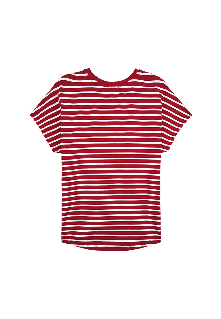 Women Short-Sleeve Basic Tee - Red - 310221