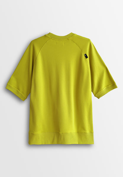 Men Oversized T-Shirt Short Sleeve - Dark Yellow - 510315