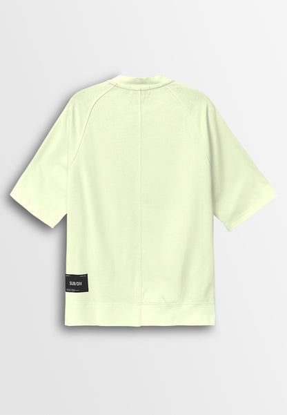 Men Oversized T-Shirt Short Sleeve - Beige - 410250