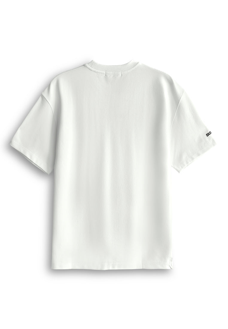 Men Oversized T-Shirt Short Sleeve - White - 510164
