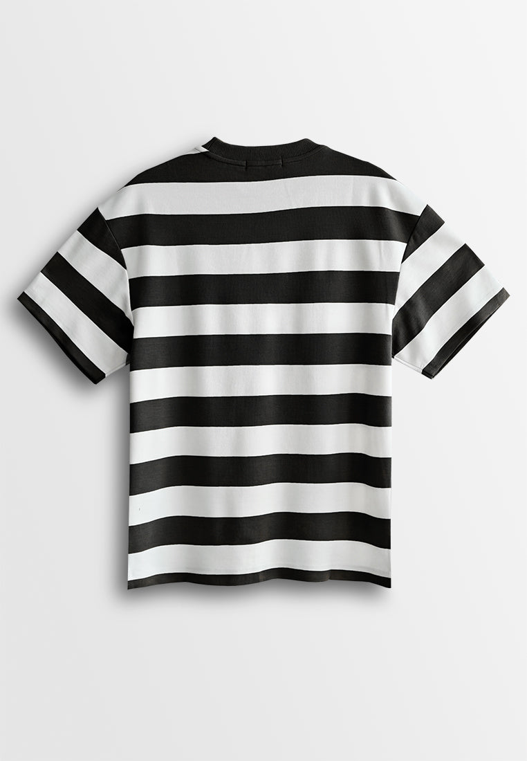 Men Oversized T-Shirt Short Sleeve - Black - 510046